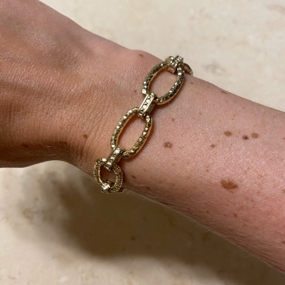 Kendra Scott Gold Textured Oval Link Bracelet